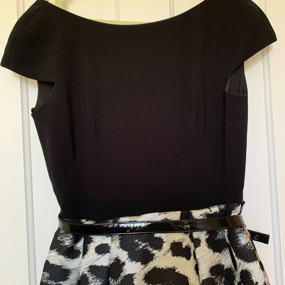 Theia Black and Silver Jaquard Gown - Picture 3 of 6